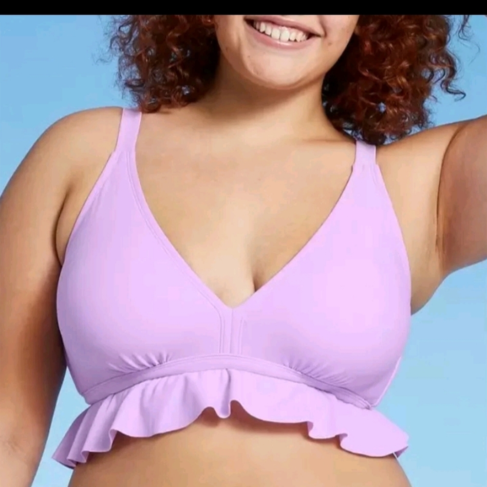 Nwt Xhilaration Womens 14 Swim Bikini Top Pink Purple Sun Beach Vacation